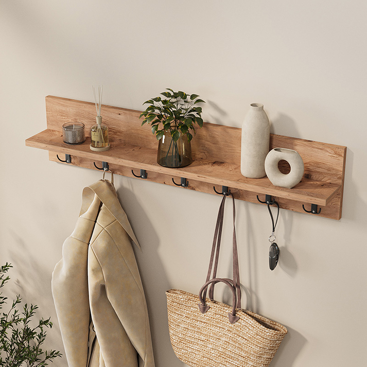 Κρεμάστρα τοίχου Kery χρώμα pine oak 91x11x20εκ.