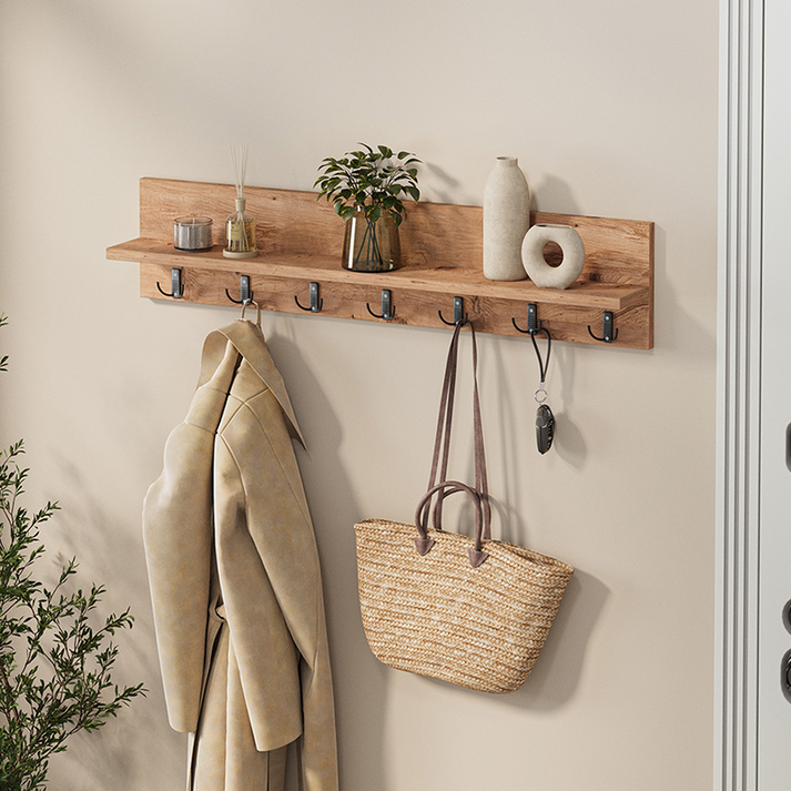 Κρεμάστρα τοίχου Kery χρώμα pine oak 91x11x20εκ.