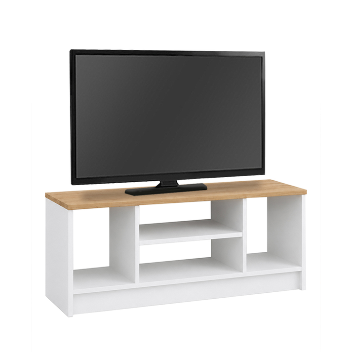 Έπιπλο τηλεόρασης Bahama χρώμα λευκό - sapphire oak 120x35x46,5εκ.