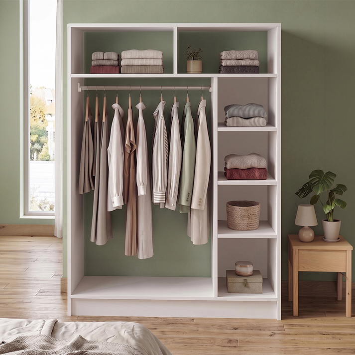 Open wardrobe - Dual entrance furniture white 120x40.3x150 cm