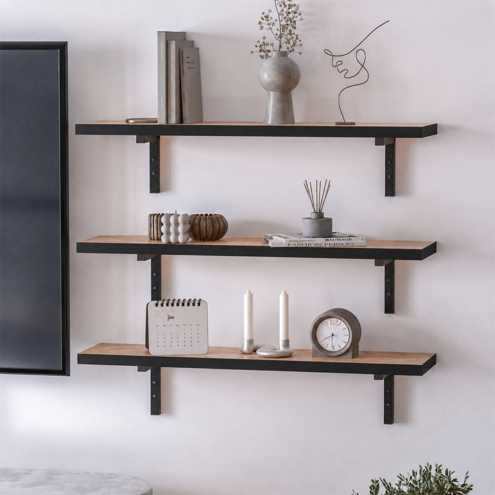 Ραφιέρα τοίχου Versa 3 τεμαχίων χρώμα pine oak 80x19x17εκ.