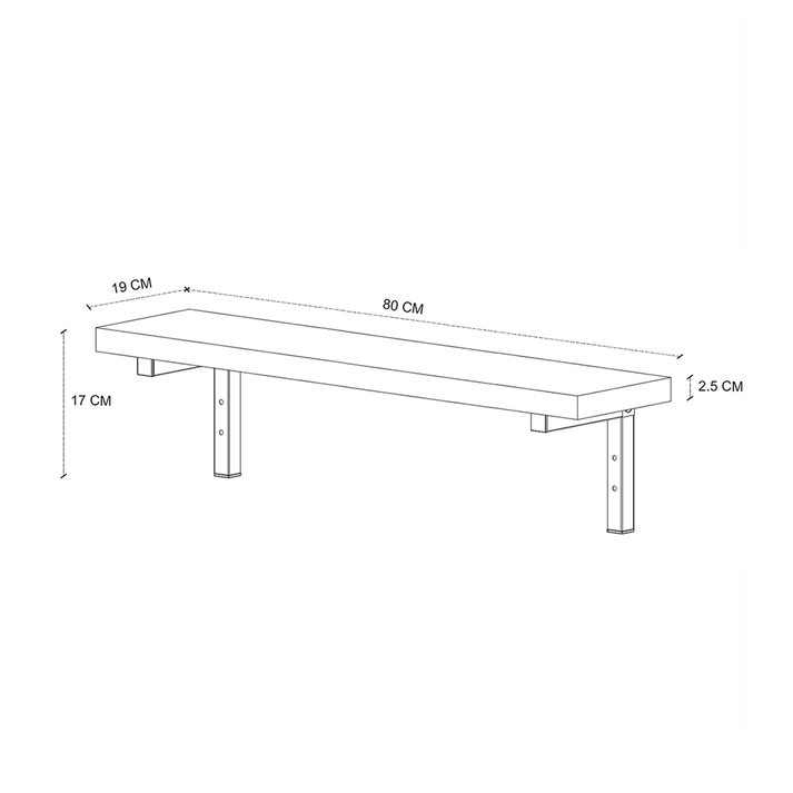 Ραφιέρα τοίχου Versa 3 τεμαχίων χρώμα pine oak 80x19x17εκ.