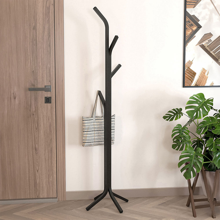 Triad metal coat stand, black, 37.5 x 37.5 x 146.8 cm