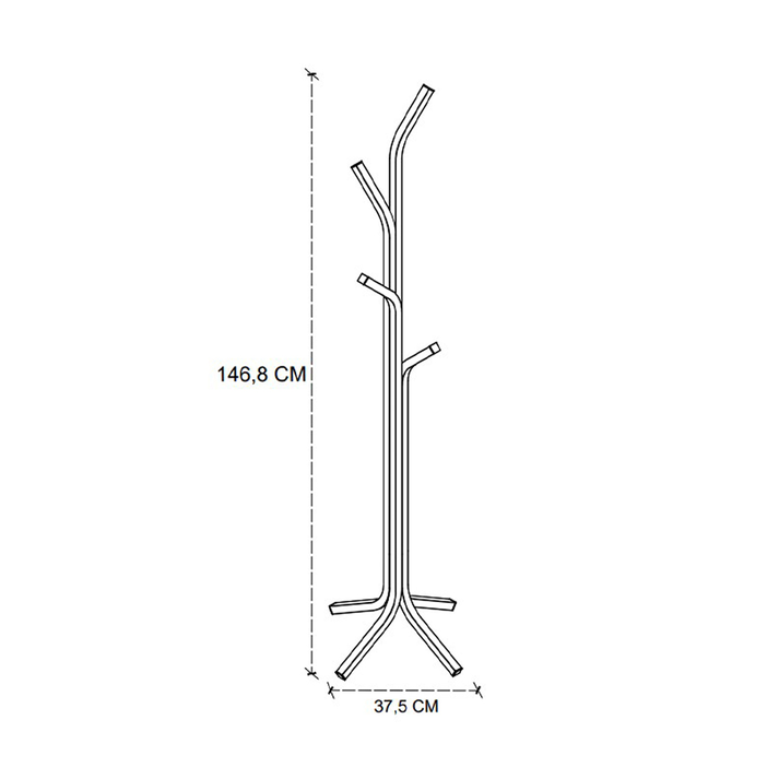 Triad metal coat stand, black, 37.5 x 37.5 x 146.8 cm
