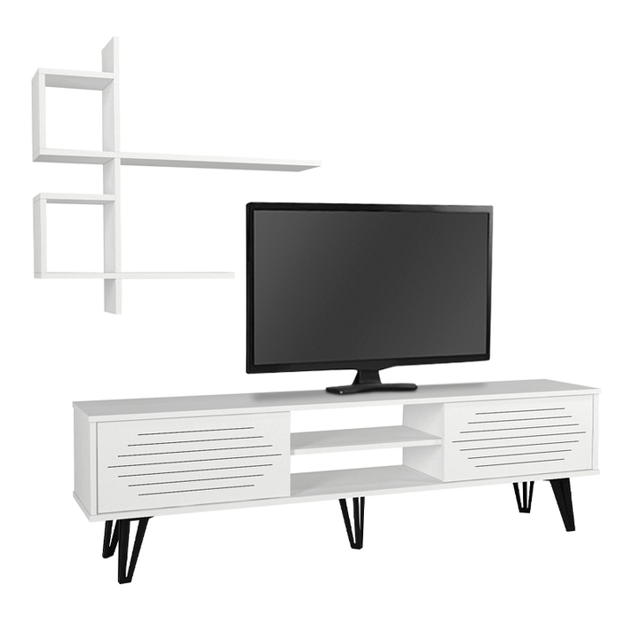 Σύνθεση τηλεόρασης Salerno χρώμα λευκό 180x35x51εκ.