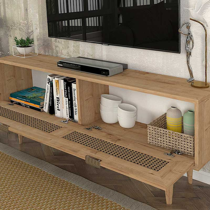 Έπιπλο τηλεόρασης Sirona χρώμα sapphire oak 140x30x55εκ.