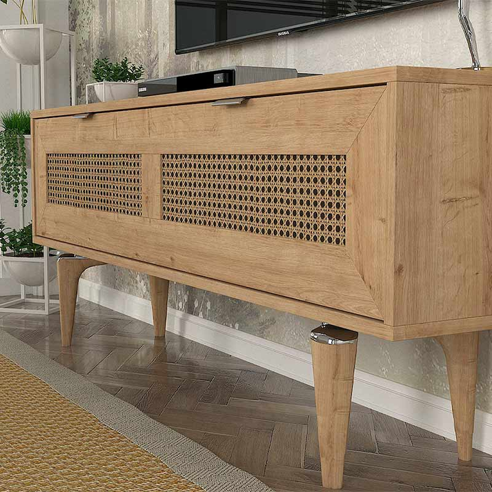 Έπιπλο τηλεόρασης Sirona χρώμα sapphire oak 140x30x55εκ.