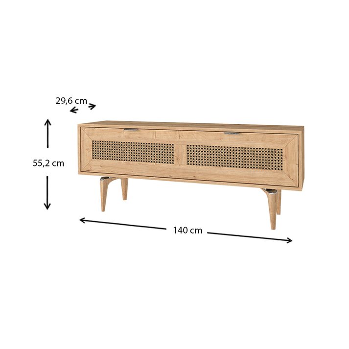 Έπιπλο τηλεόρασης Sirona χρώμα sapphire oak 140x30x55εκ.
