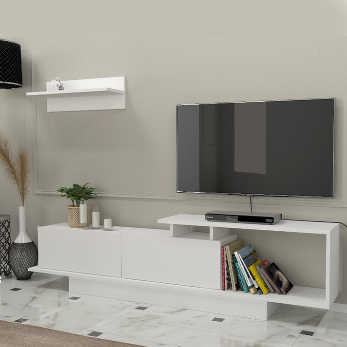 Έπιπλο τηλεόρασης Novara χρώμα λευκό 180x29,6x45εκ.