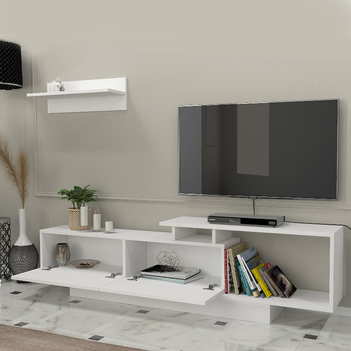 Έπιπλο τηλεόρασης Novara χρώμα λευκό 180x29,6x45εκ.