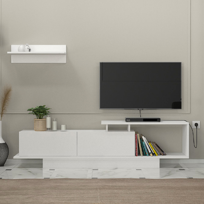 Έπιπλο τηλεόρασης Novara χρώμα λευκό 180x29,6x45εκ.