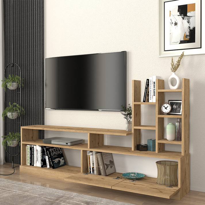 Σύνθεση τηλεόρασης Pesaro χρώμα sepet oak 165x25x91,3εκ.