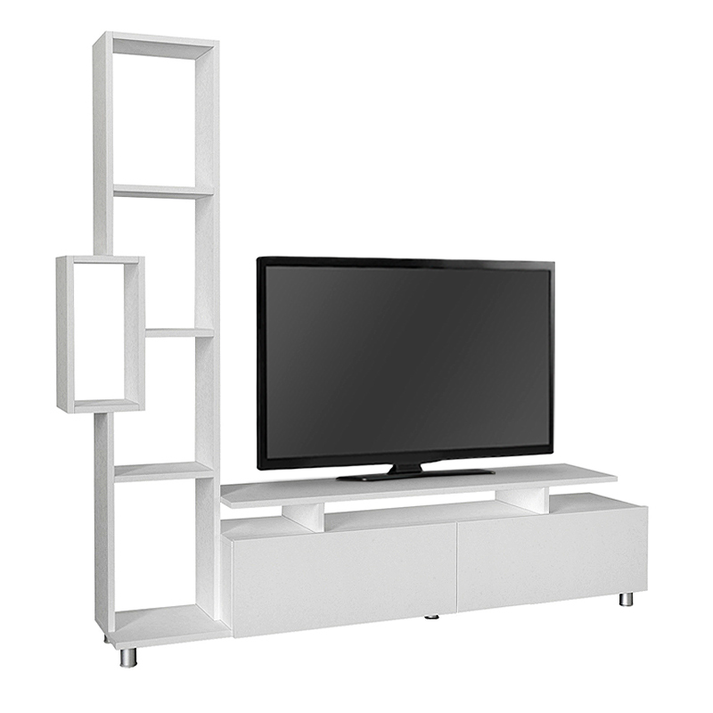 Σύνθεση τηλεόρασης Tulip χρώμα λευκό 160x29,5x160εκ.