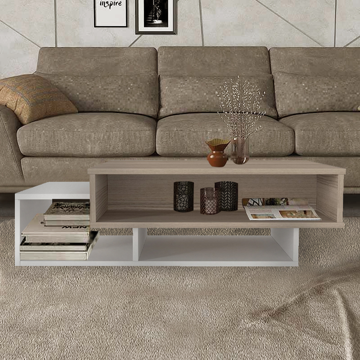 Τραπεζάκι σαλονιού Tab χρώμα λευκό - cordoba 105x60x32εκ.