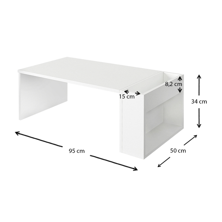 Τραπεζάκι σαλονιού View χρώμα λευκό 95x50x34εκ.