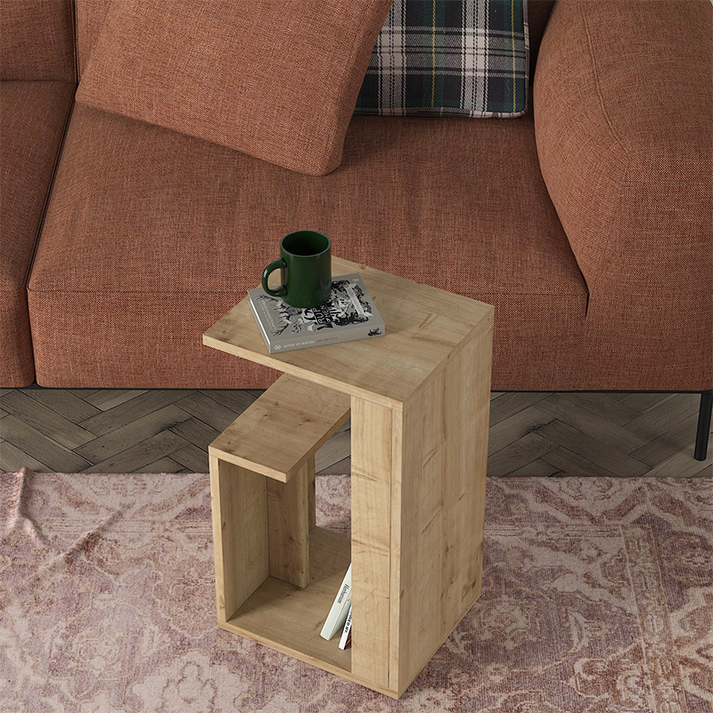 Τραπεζάκι βοηθητικό Rosana χρώμα sapphire oak 35x29,5x60εκ.