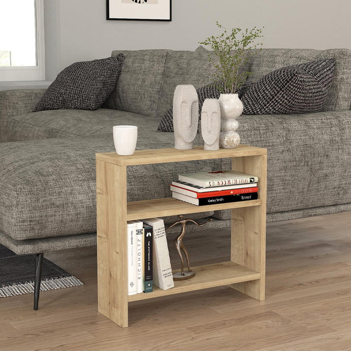 Τραπεζάκι βοηθητικό Silvanus χρώμα sapphire oak 51x17,5x49εκ.