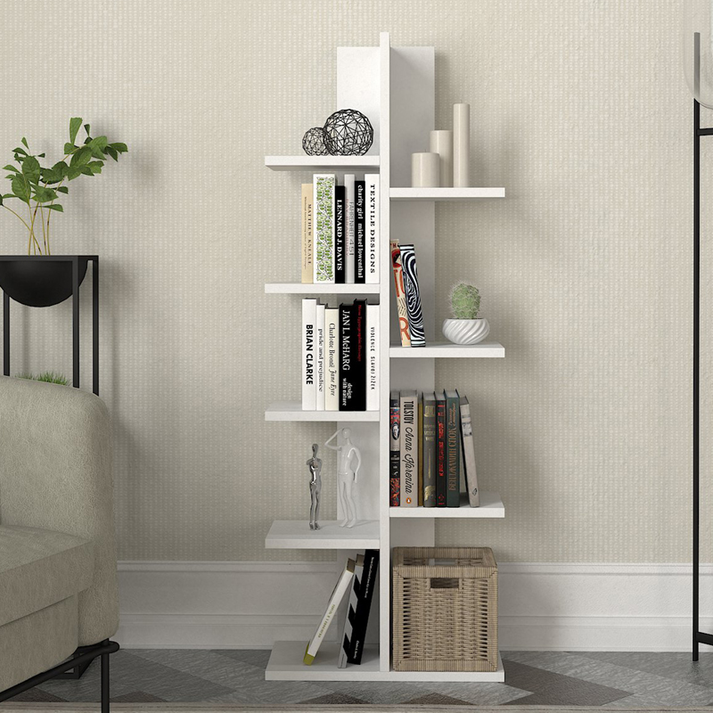 Βιβλιοθήκη Tree χρώμα λευκό 45x21,4x121,8εκ.
