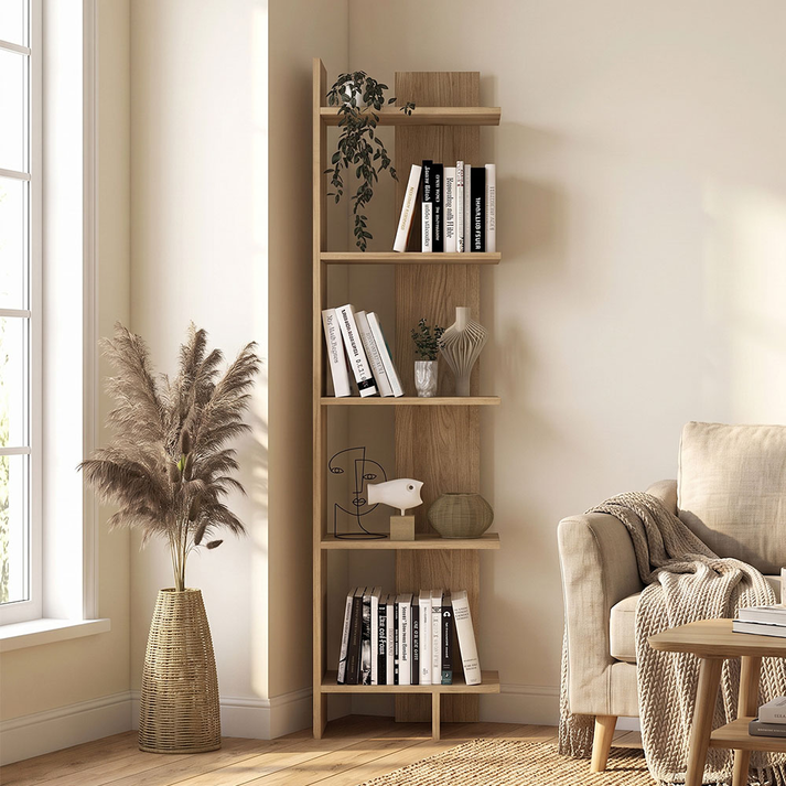 Βιβλιοθήκη Perla χρώμα sepet oak 48x22x170εκ.