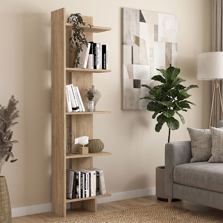 Βιβλιοθήκη Perla χρώμα sepet oak 48x22x170εκ.