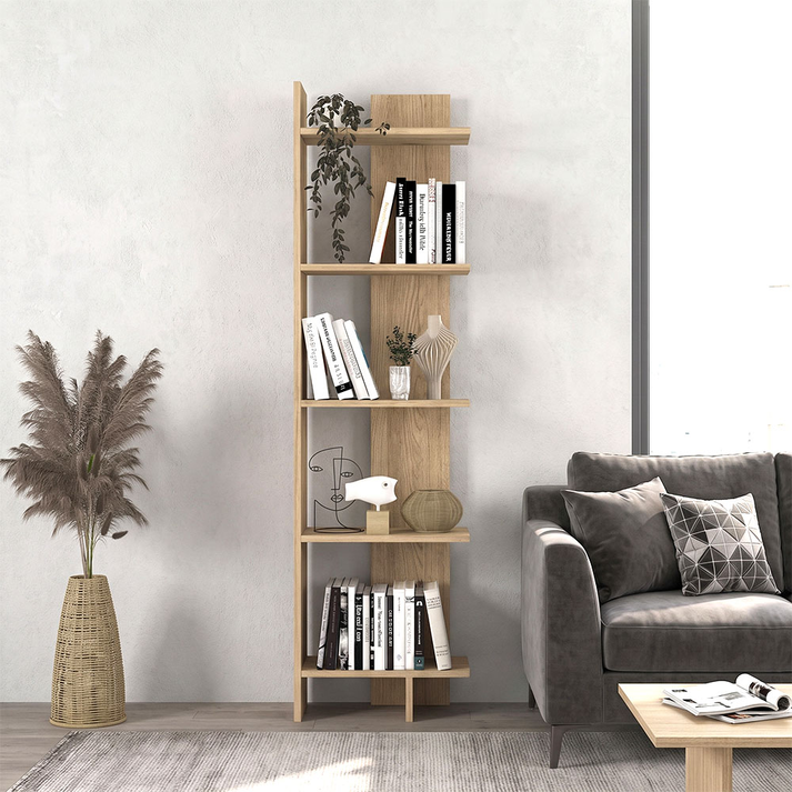 Βιβλιοθήκη Perla χρώμα sepet oak 48x22x170εκ.