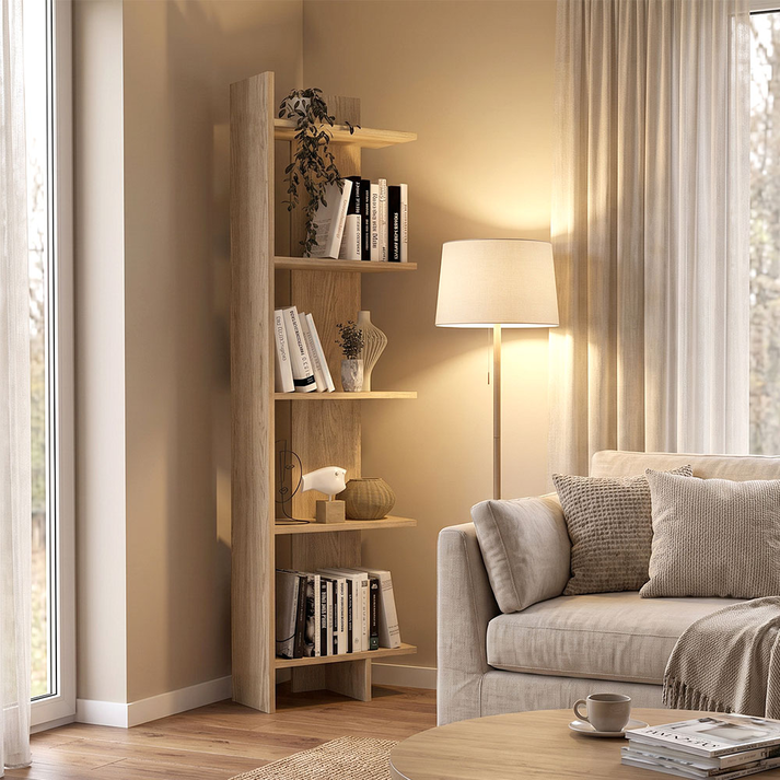 Βιβλιοθήκη Perla χρώμα sepet oak 48x22x170εκ.