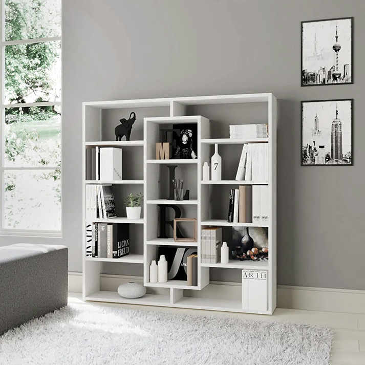 Βιβλιοθήκη Ample χρώμα λευκό 125x22x135,7εκ.