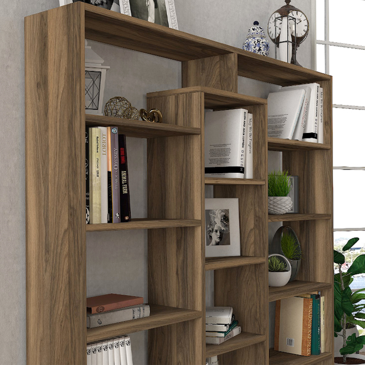 Βιβλιοθήκη Ample χρώμα καρυδί 125x22x135,7εκ.