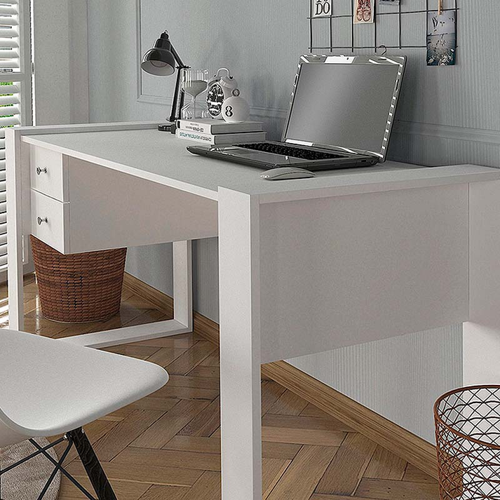 Γραφείο εργασίας Fernando χρώμα λευκό 158,4x60x72,2εκ.