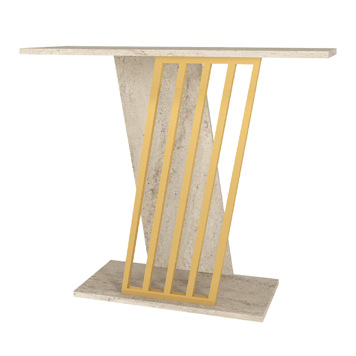 Κονσόλα Gravity χρώμα travertine - χρυσό 90x29,6x76,8εκ.