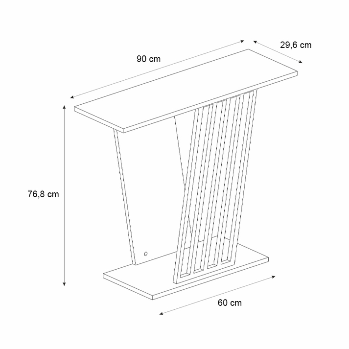 Κονσόλα Gravity χρώμα travertine - χρυσό 90x29,6x76,8εκ.