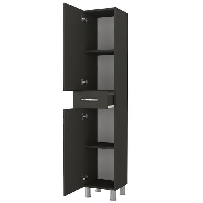 Ντουλάπι κουζίνας - μπάνιου Selina χρώμα ανθρακί 35x31x179εκ.