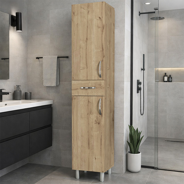 Ντουλάπι κουζίνας - μπάνιου Selina χρώμα sapphire oak 35x31x179εκ.