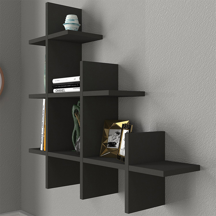 Ραφιέρα τοίχου Juke χρώμα ανθρακί 81,8x18x80εκ.