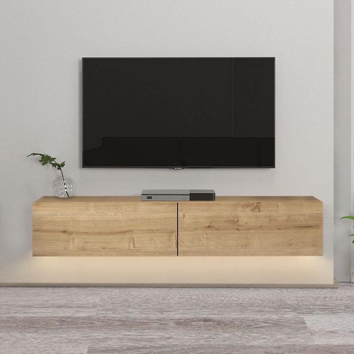 Έπιπλο τηλεόρασης επιτοίχιο Aristo με LED χρώμα sapphire oak 135x31,6x25εκ.