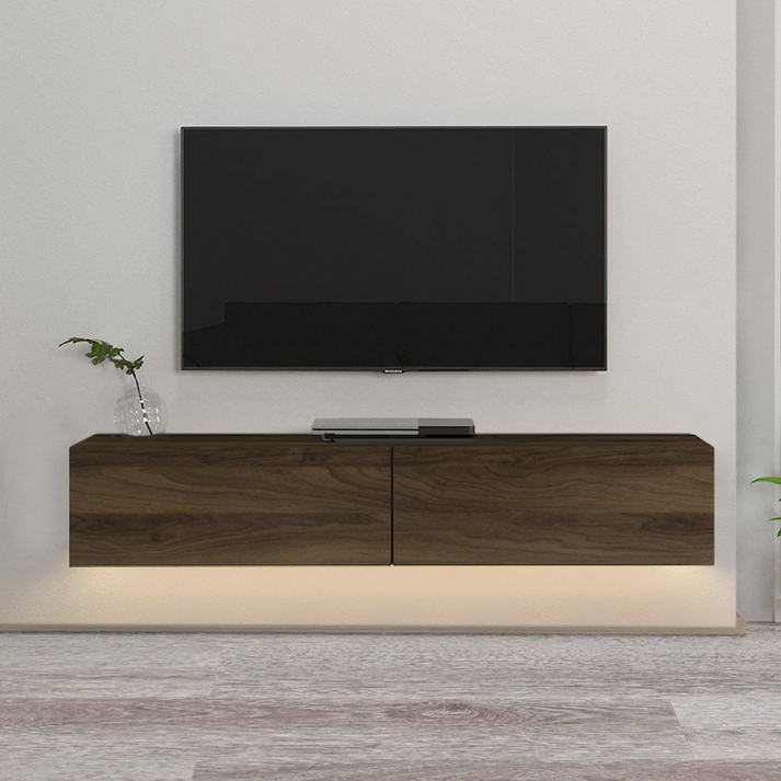 Έπιπλο τηλεόρασης επιτοίχιο Aristo με LED χρώμα καρυδί 135x31,6x25εκ.