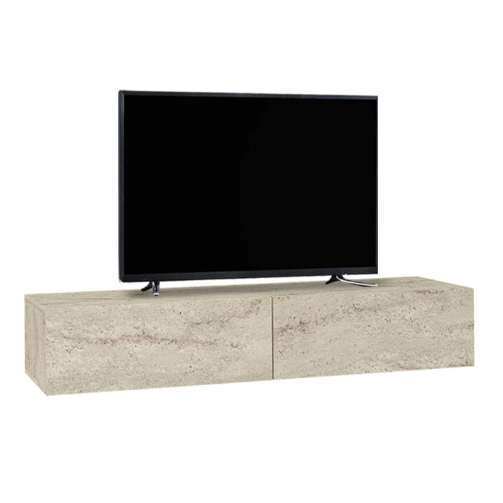 Έπιπλο τηλεόρασης επιτοίχιο Aristo με LED χρώμα travertine 135x31,6x25εκ.