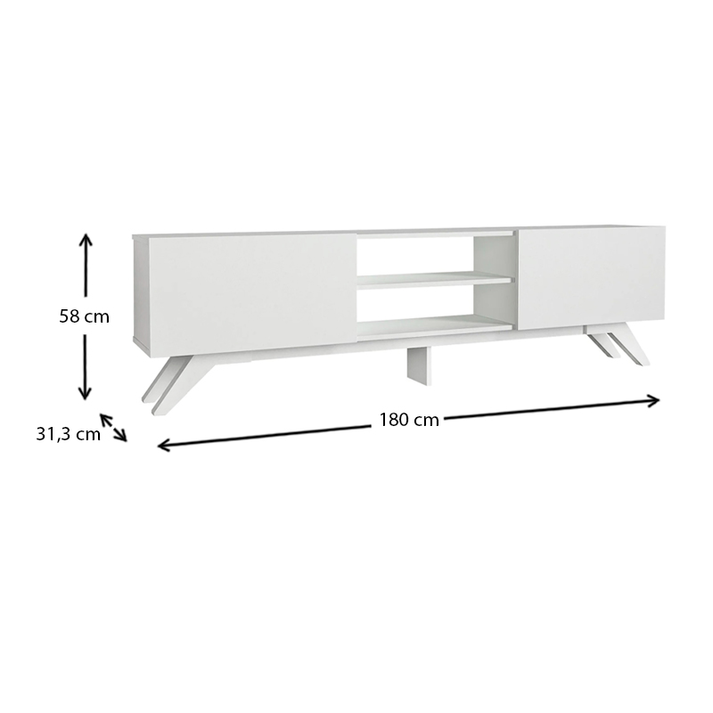 Έπιπλο τηλεόρασης Jarvis χρώμα λευκό 180x31,3x58εκ.