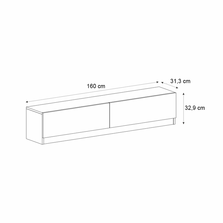 Έπιπλο τηλεόρασης Ahenk χρώμα λευκό 160x31,3x32,9εκ.
