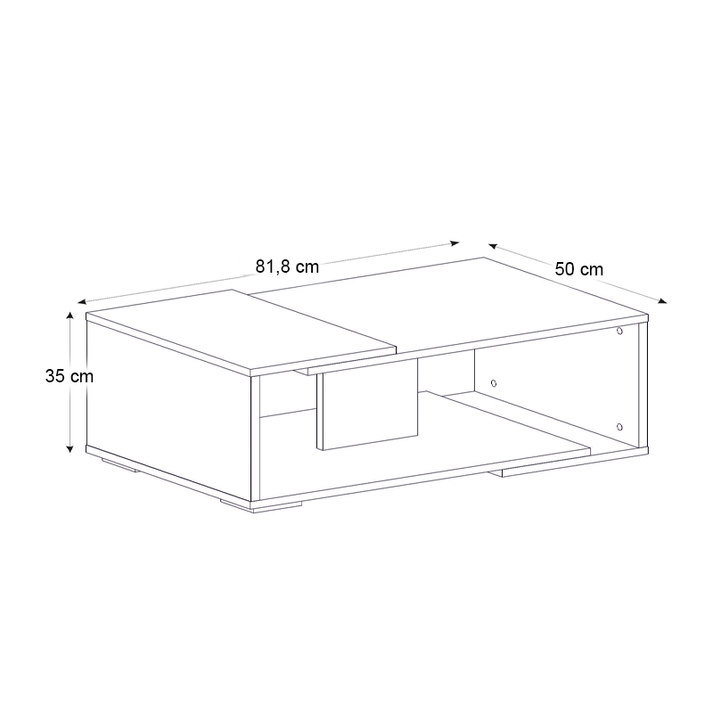 Τραπεζάκι σαλονιού Mareta χρώμα λευκό εφέ μαρμάρου - sapphire oak 81,8x50x35εκ.