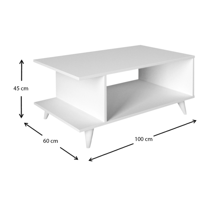 Τραπεζάκι σαλονιού Titus χρώμα λευκό 100x60x45εκ.