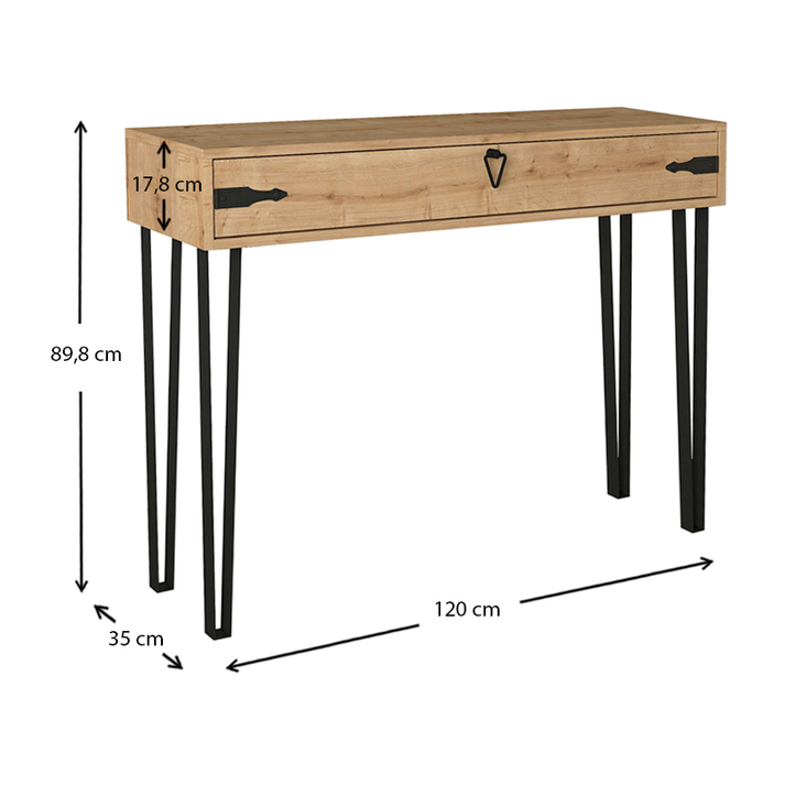 Κονσόλα Cenova χρώμα sapphire oak 120x35x89,8εκ.