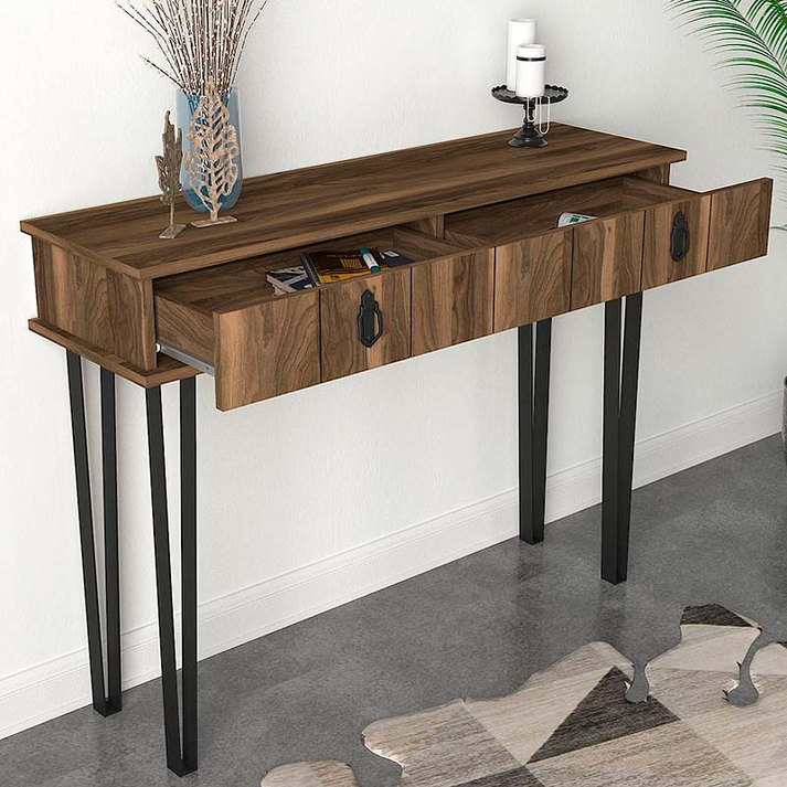 Κονσόλα Helsinki χρώμα καρυδί 120x35,5x90εκ.