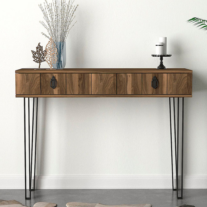Κονσόλα Helsinki χρώμα καρυδί 120x35,5x90εκ.