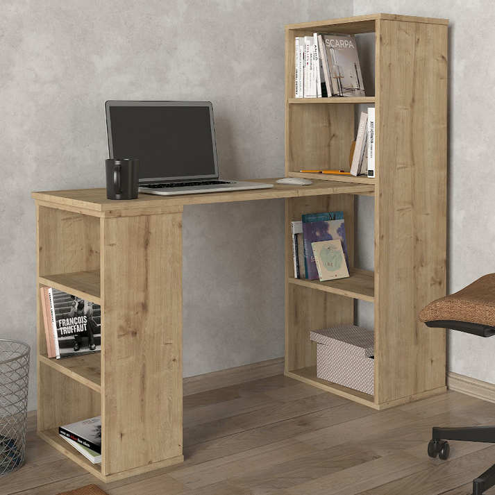 Γραφείο εργασίας πολυμορφικό Last χρώμα sapphire oak 119x44,7x123εκ.