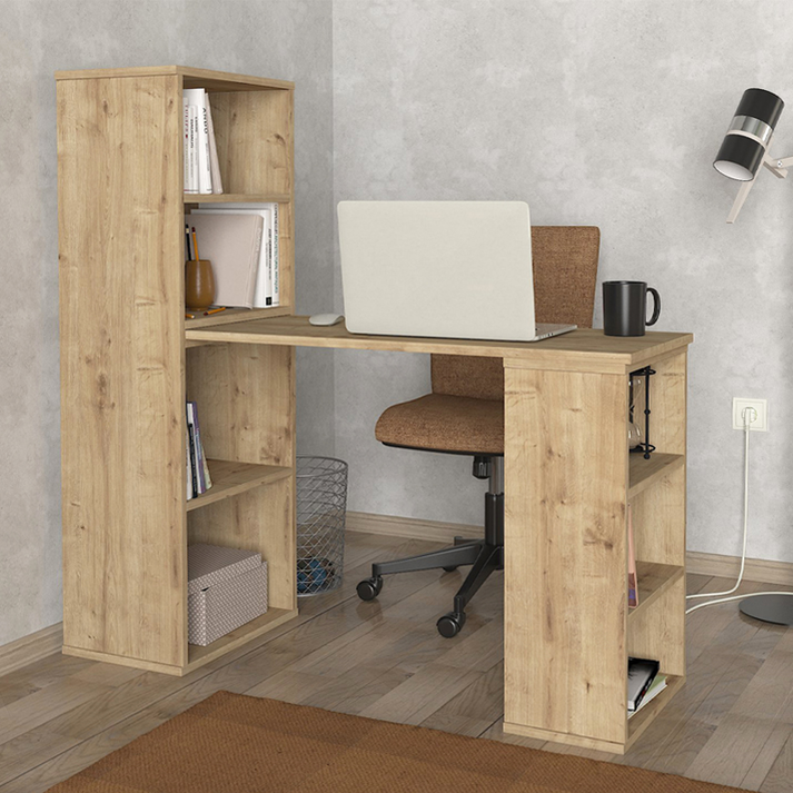 Γραφείο εργασίας πολυμορφικό Last χρώμα sapphire oak 119x44,7x123εκ.