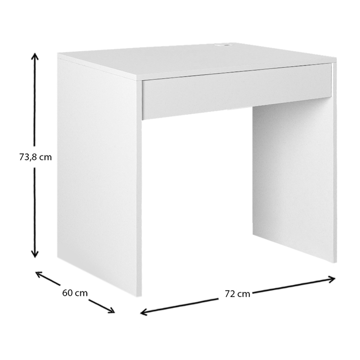 Γραφείο εργασίας Mida χρώμα λευκό 72x60x73,8εκ.