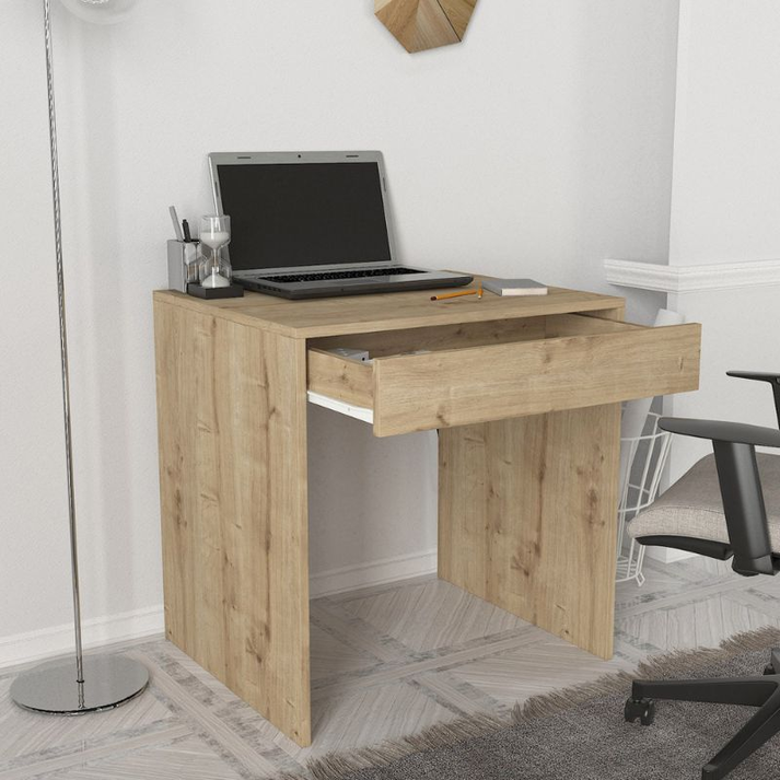 Γραφείο εργασίας Mida χρώμα sapphire oak 72x60x73,8εκ.