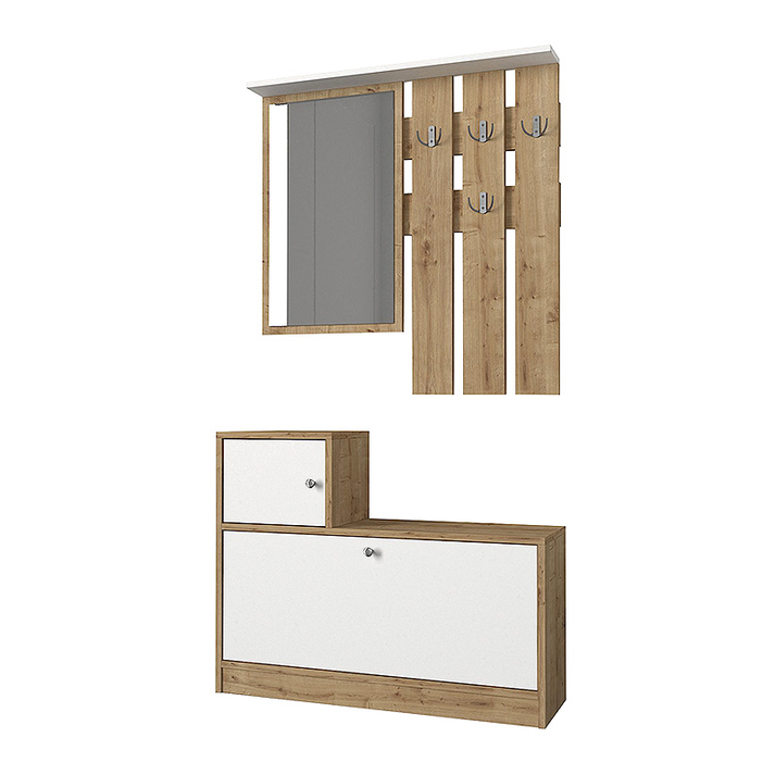 Έπιπλο εισόδου Galina χρώμα sapphire oak - λευκό 91,8x27x70εκ.