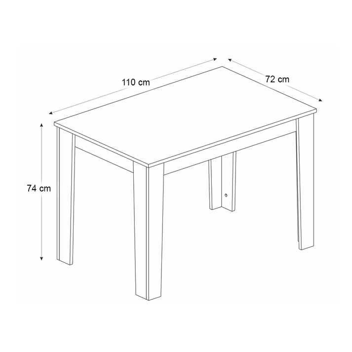 Τραπέζι Darlen χρώμα ανθρακί - sapphire oak 110x72x74εκ.